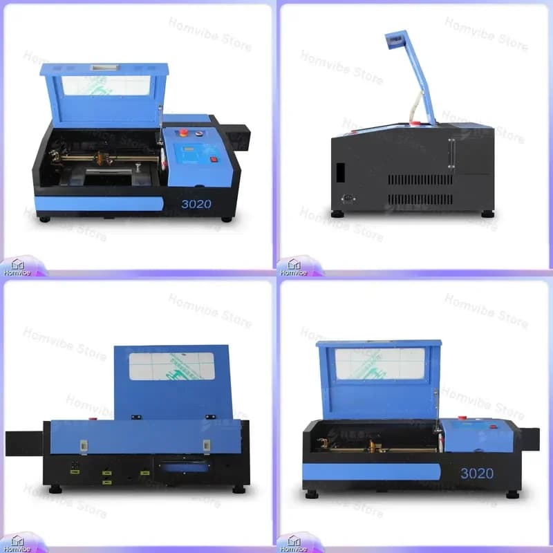 Mini Portable CO2 Laser Engraving Machine 3020 for Wood Acrylic Leather Metal Cutting and Engraving DIY Furniture Decoration