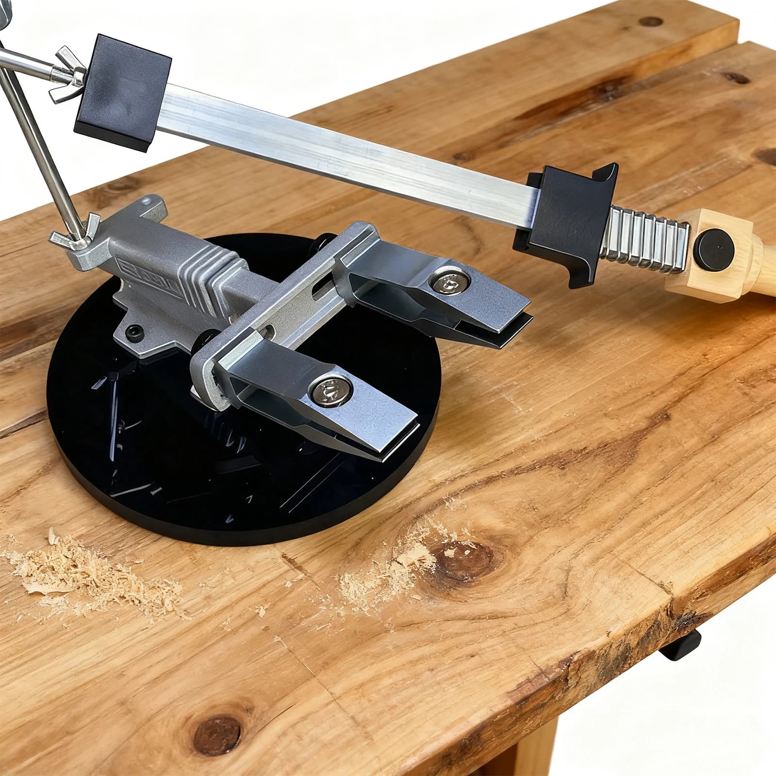 Sharpener Fixed with 3 Feeding Stones, Sharpening System Knives for Use in Kitchen and Restaurant