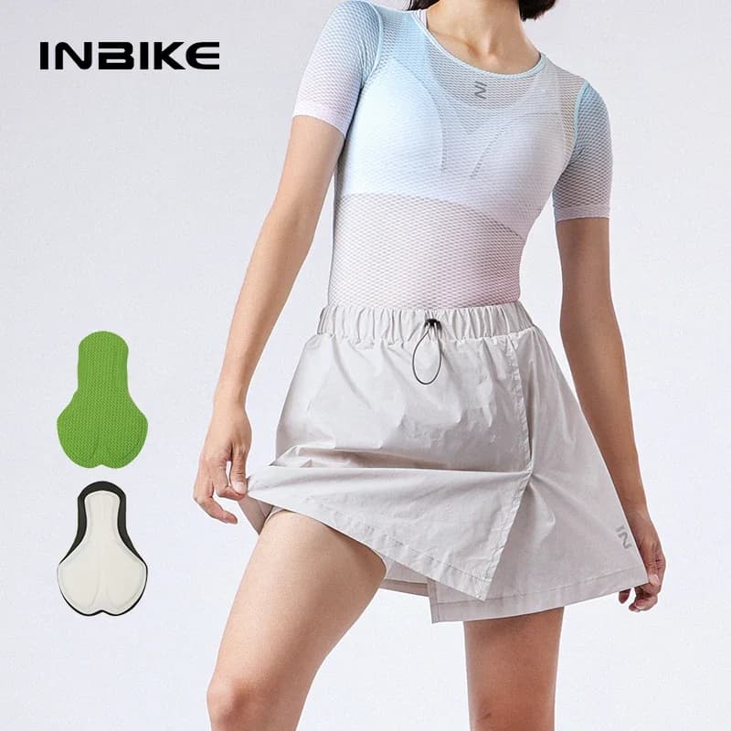 Pantaloni Imbottiti a Maniche Corte INBIKE per Donne, Gonna Professionale per Mountain Bike