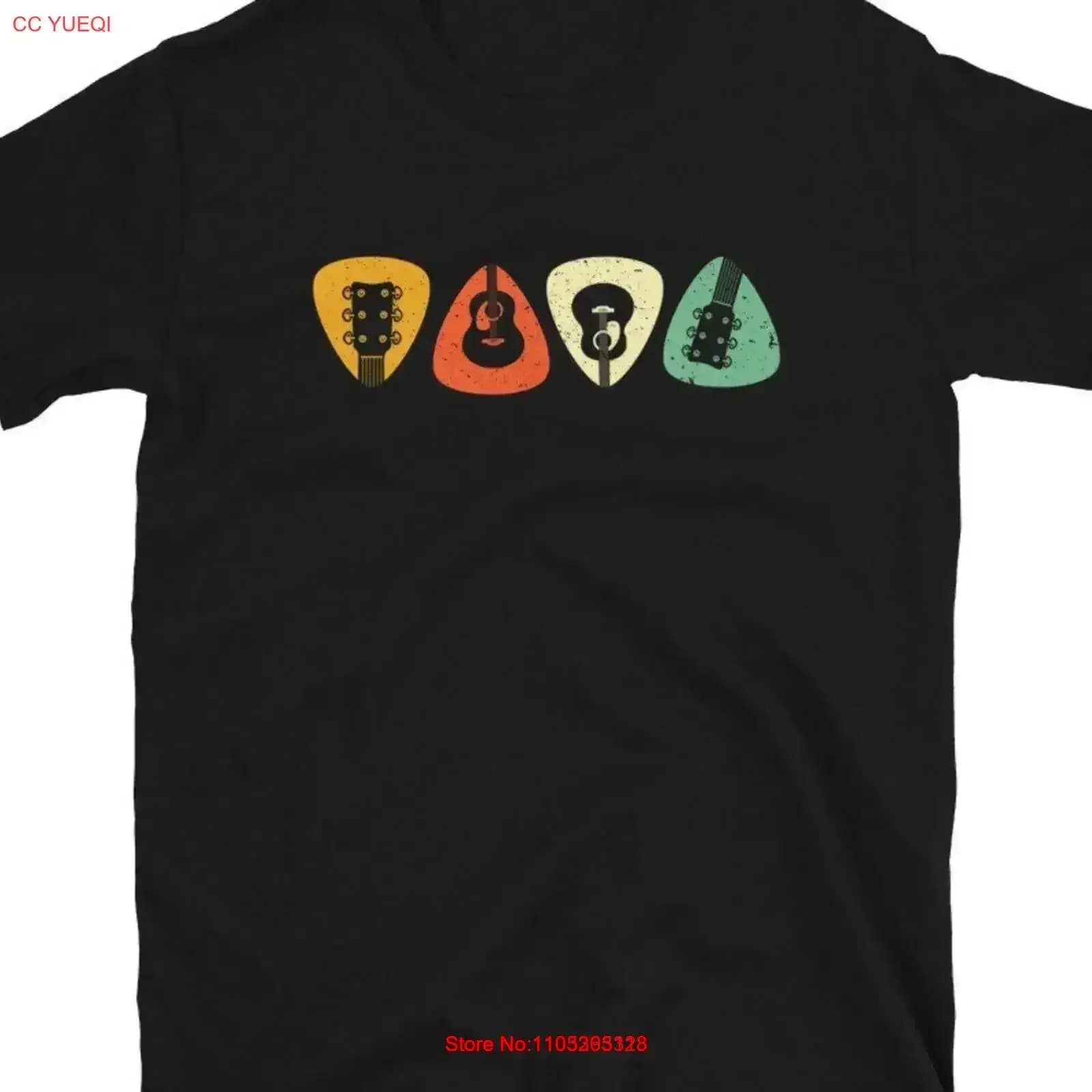 Guitar Picks T Shirt For Musician vintage Washed Stretched Casual graphic Breathable Top Everyday Wear homme fashion vintage