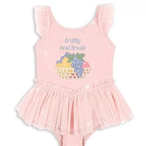 【Disponibile】 Costume da bagno per bambina 2026ss KS con paillettes a forma di ciliegia e fragola, serie Frutta Carina, Abbigliamento per bambini