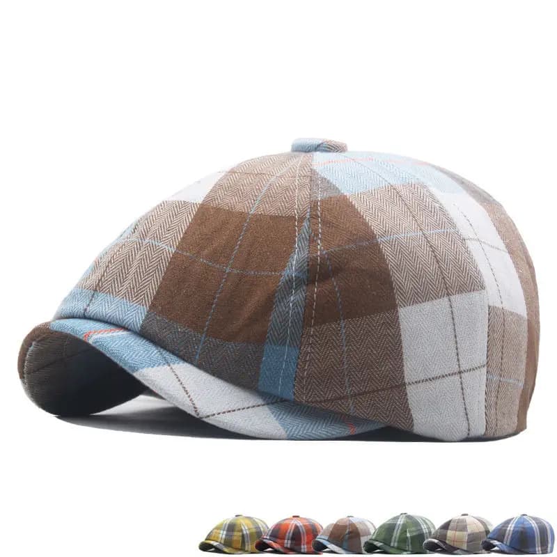 2023 berretti da strillone con stampa a righe in poliestere quattro stagioni berretto con visiera piatta cappelli da pittore per uomo e donna 125