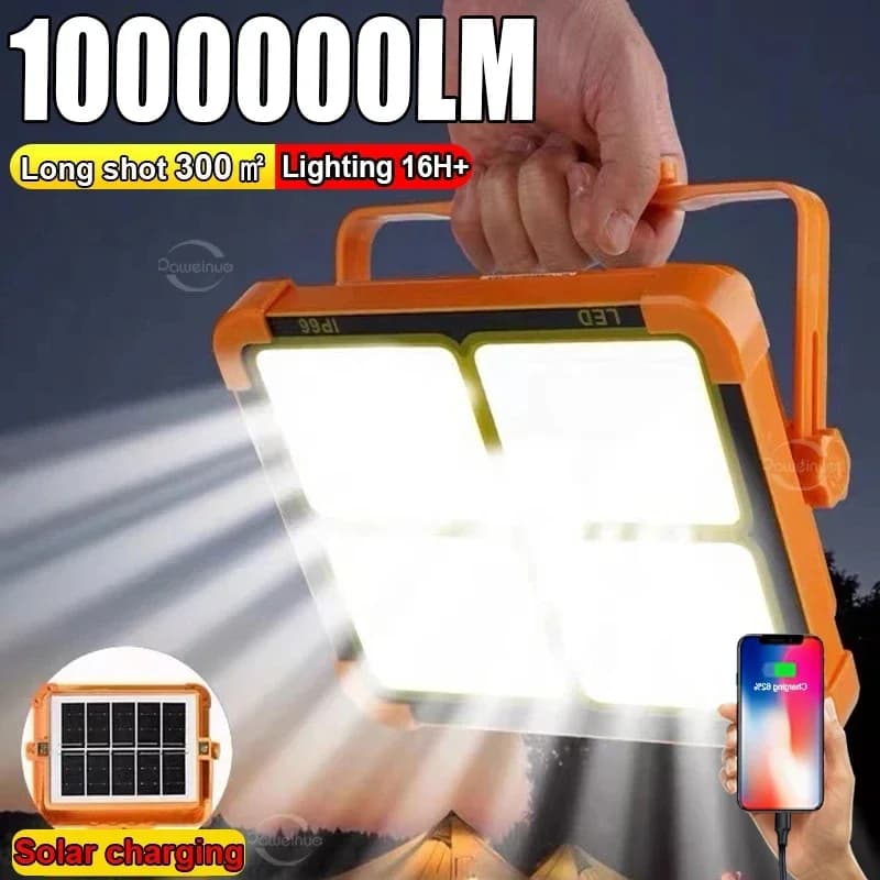 NUOVA lanterna da campeggio ricaricabile solare da 2400 mAh Lampada da tenda a LED ad alta potenza Potente torcia magnetica Lampada di emergenza per riparazione
