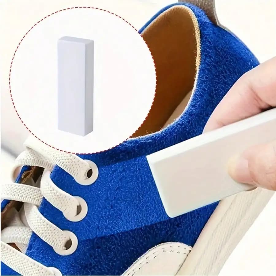 Gomma per scarpe rettangolare bianca – Efficace contro le macchie su scarpe sportive, in pelle scamosciata e in pelle sintetica