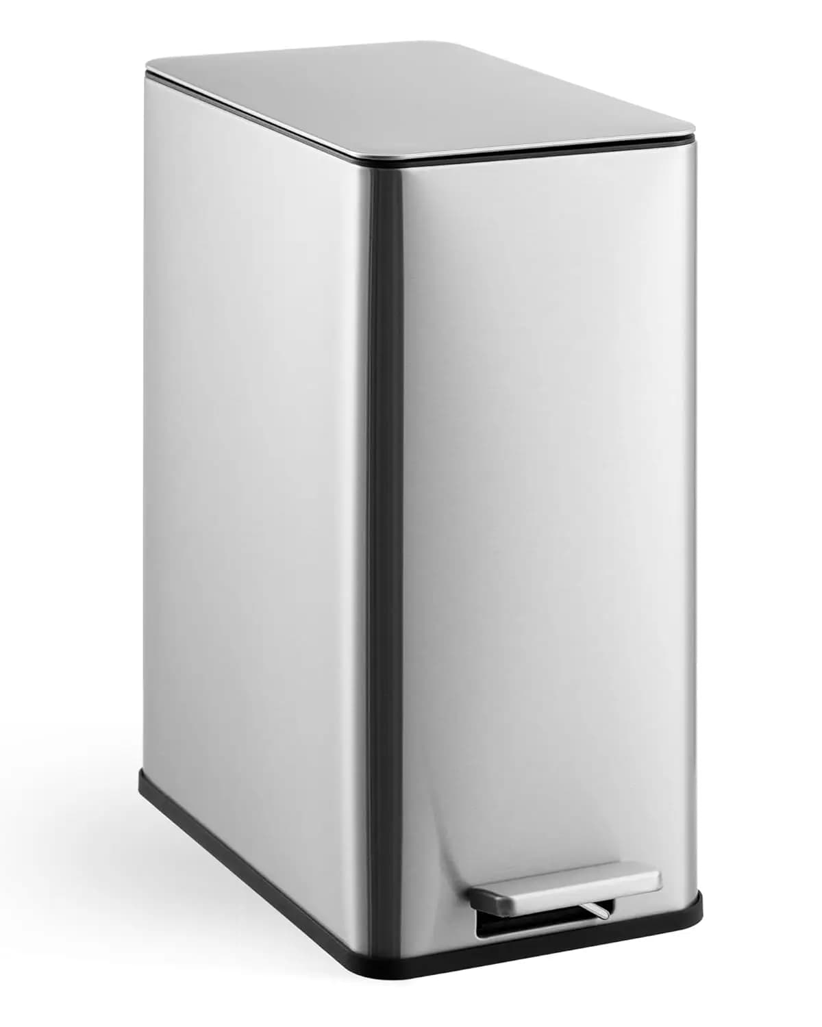 Cestino per Rifiuti in Acciaio Inox da 4 Galloni, Sottile, con Chiusura Morbida e Pedale, Secchio Interno Compatto