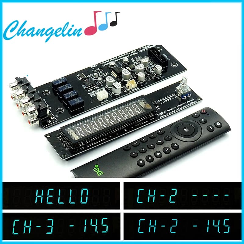 VFD Display fluorescente sotto vuoto scheda Volume remota selettore segnale Audio a 4 vie selettore interruttore scheda preamplificatore Audio HiFi