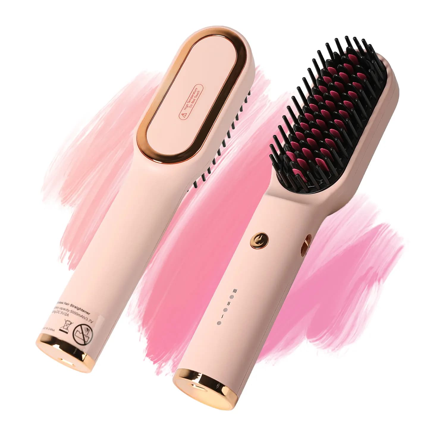 KIPOZI Hair Brush Negative lon 3 in 1 Hair dryer Styler and volumizing Pro Hair Plate Bigodino Hair Brush for Hairdryer