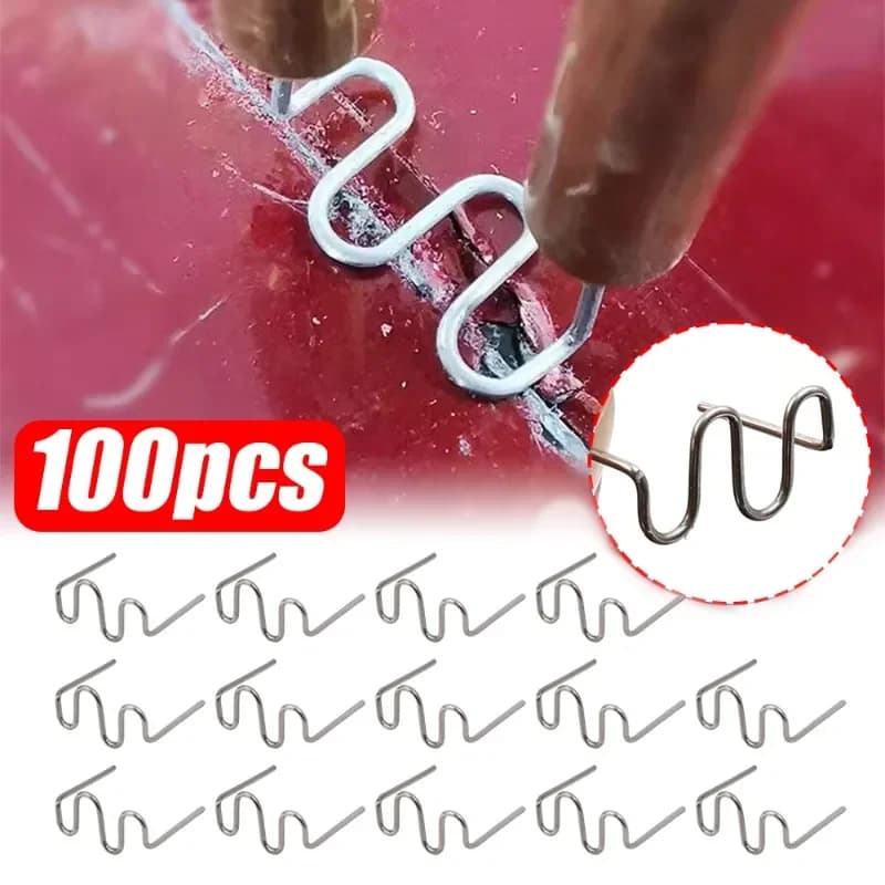 100 pz 0.8mm Auto Cucitrice A Caldo Graffette Paraurti Saldatore di Plastica Strumenti di Riparazione Cucitrice A Caldo Saldatura Strumenti di Saldatura