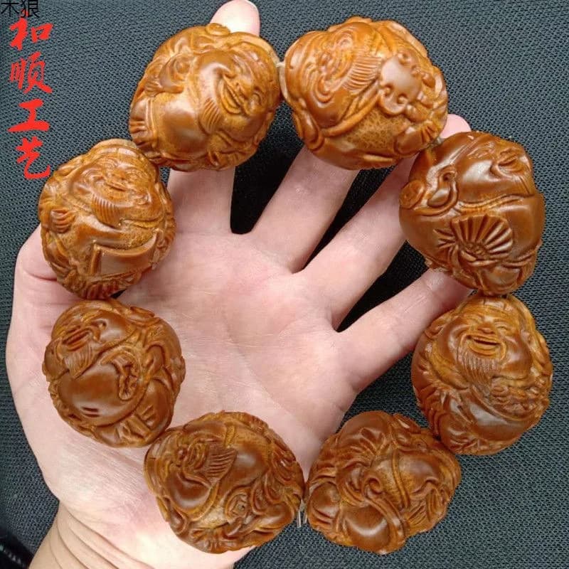 Large Eight Wealth Gods Holding Olive Pits