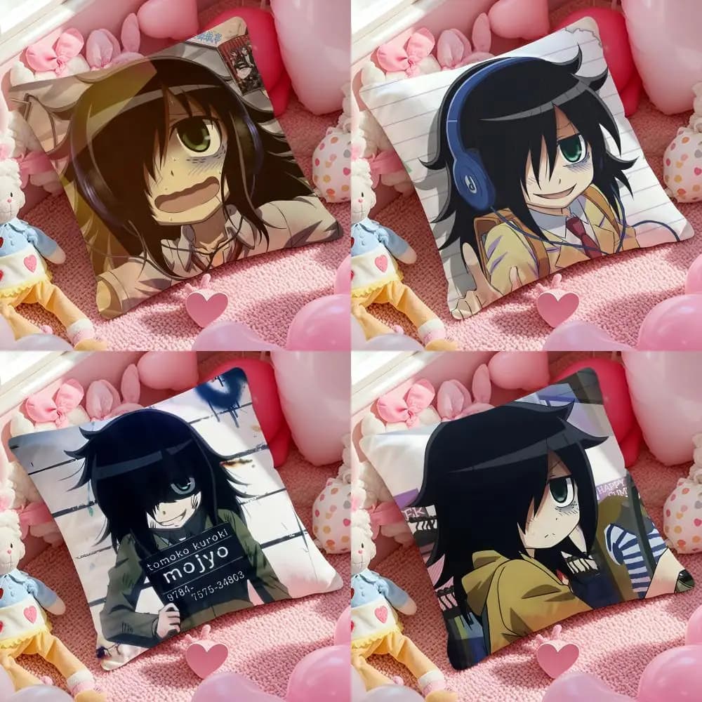 Federa per cuscino K-Kuroki T-Tomoko Tessuto morbido peluche Fodera per cuscino stampata su due lati Federa per cuscino per divano invernale calda