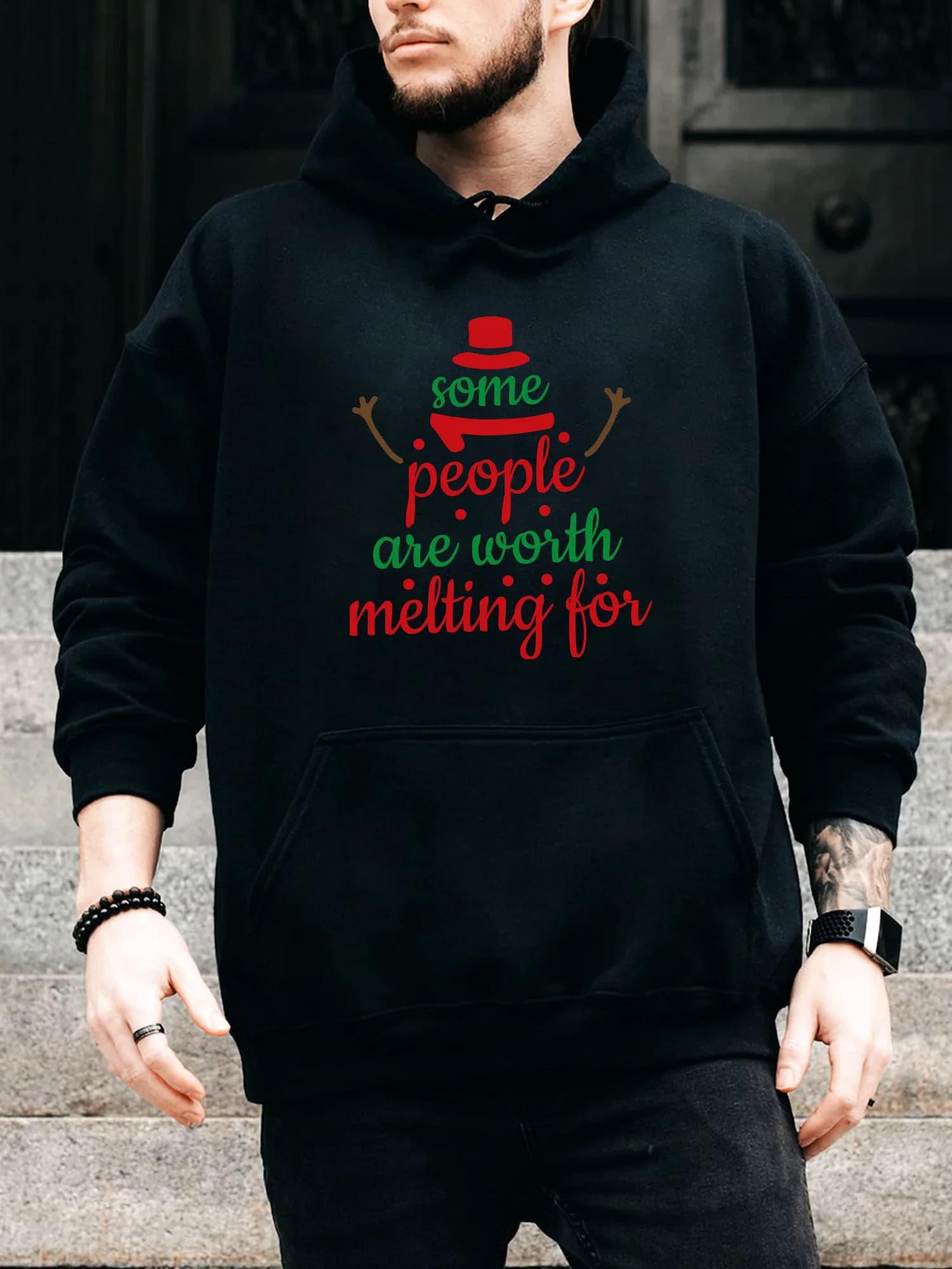 Some People Are Felpa con cappuccio da uomo con coulisse - Pullover nero casual e confortevole, felpa con cappuccio autunno e inverno