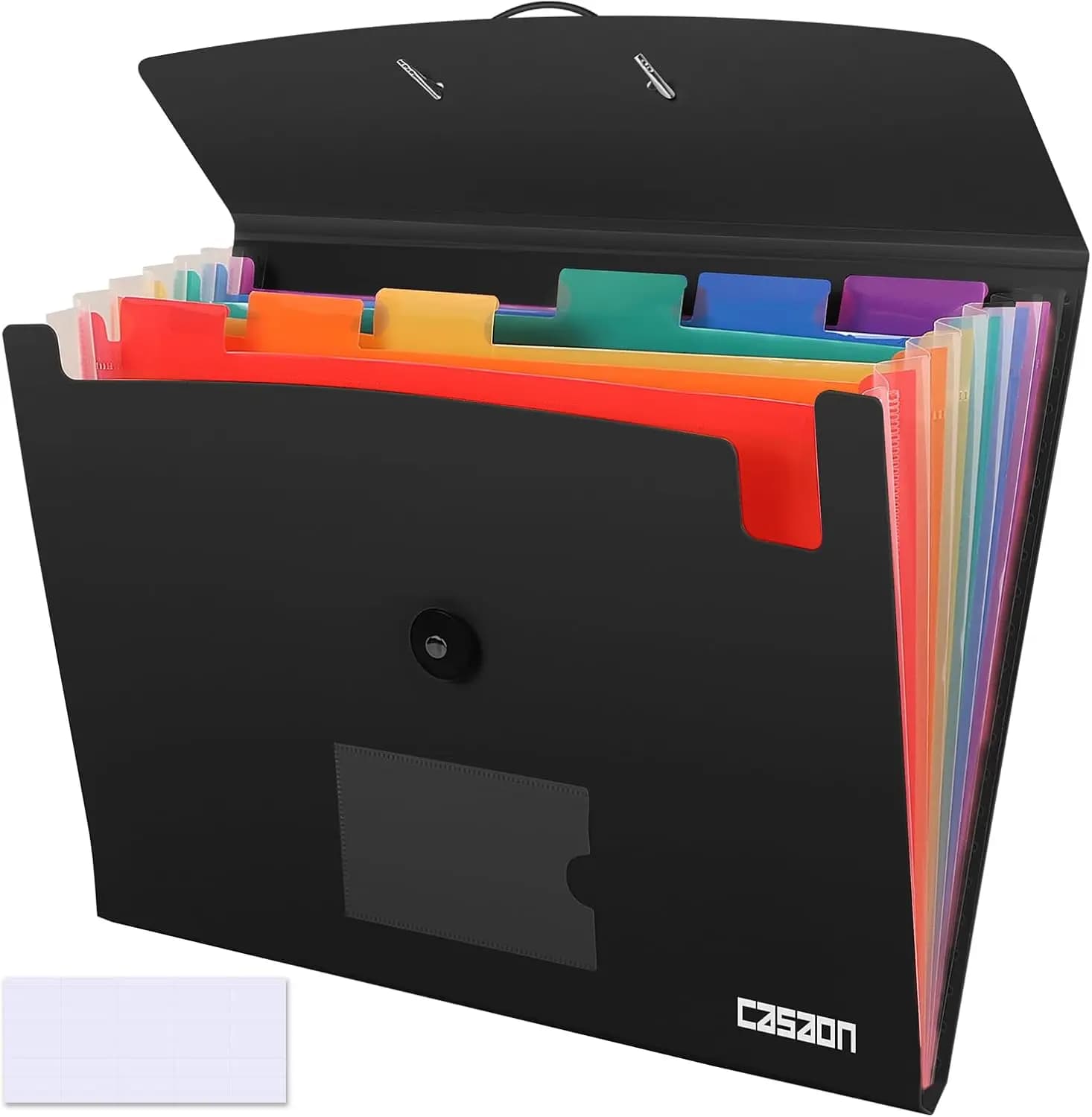 Cartella Espandibile a 7 Tasche per Fogli Formato A4, Organizzatore Portatile per Documenti