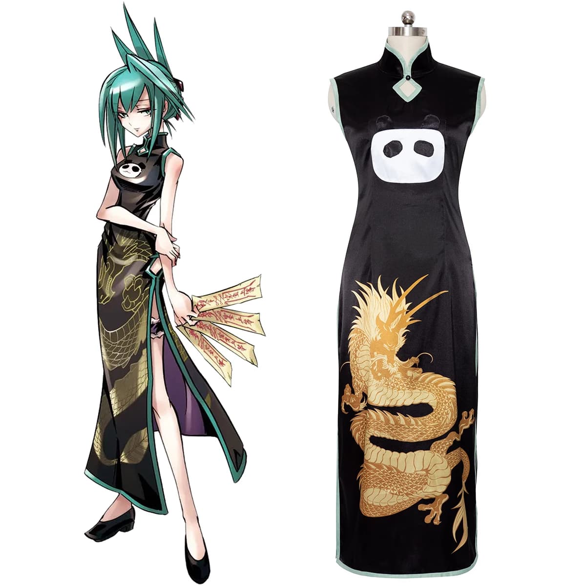 Shaman King Tao Jun Cosplay Costume Anime Gandhara Daoshi Qipao Cheongsam Dress Outfit