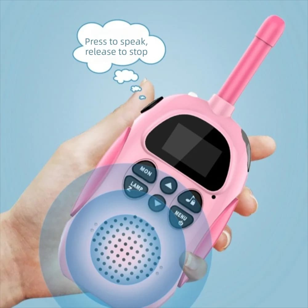 2 pezzi/set Walkie-talkie portatili in plastica, radio con ricevitore audio ricaricabile, per età 3-12 anni