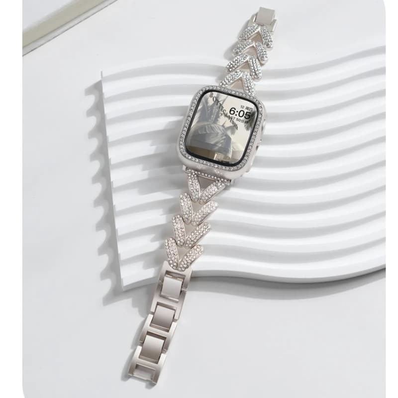 Cinturino di Lusso con Strass per Apple Watch 38/40/41/42/44/45/46/49mm, Bracciale a Maglie con Diamanti per iWatch Serie 1-11 Ultra
