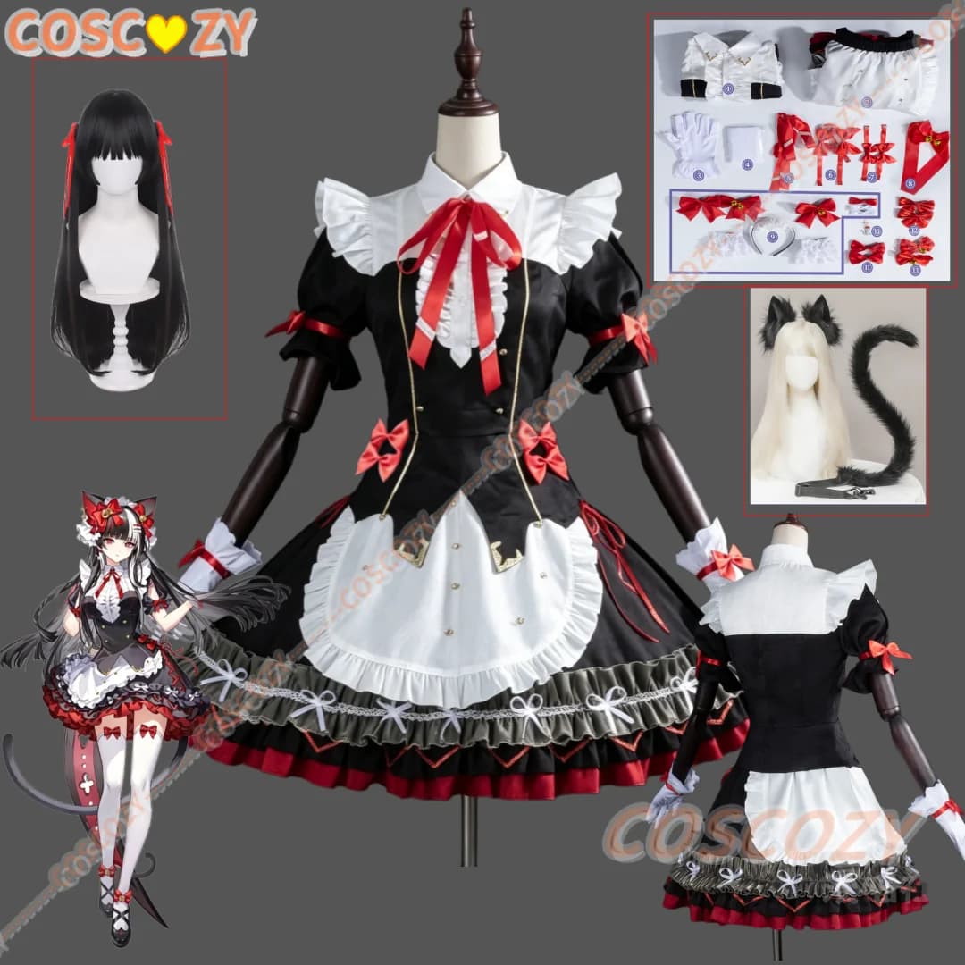 Wuthering Waves Kuchiba Chisa Fallen Wonderland Maid Outfits Game Cosplay Costumes Woman Party Clothing Set