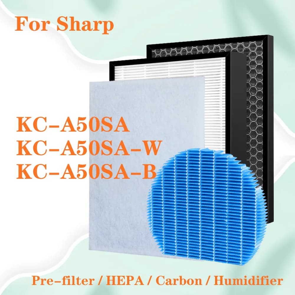 Ricambio per purificatore d'aria Sharp KC-A50SA KC-A50SA-W KC-A50SA-B, filtro HEPA e filtro al carbone deodorante