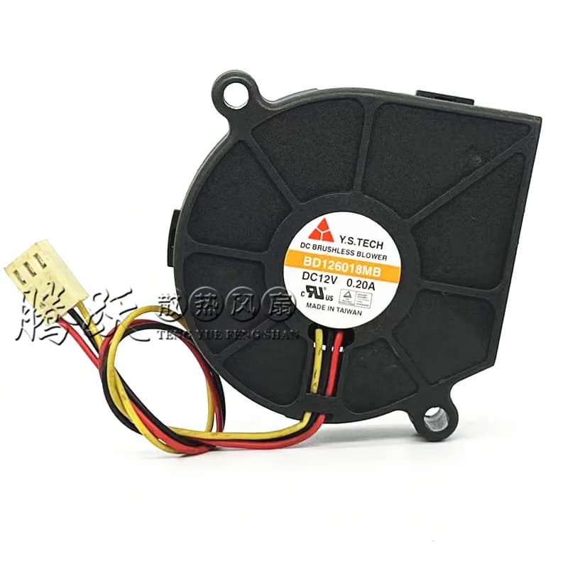 Ventola di raffreddamento a 3 fili YS TECH BD126018MB CC 12 V 0,20 A 60x60x18 mm