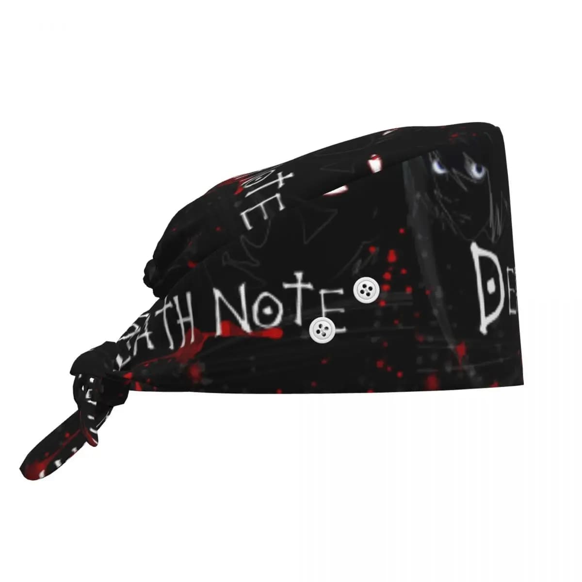 Cappello Chirurgico Personalizzato Anime Death Note con Bottone, Comodo Unisex, per Infermieri e Operatori Sanitari