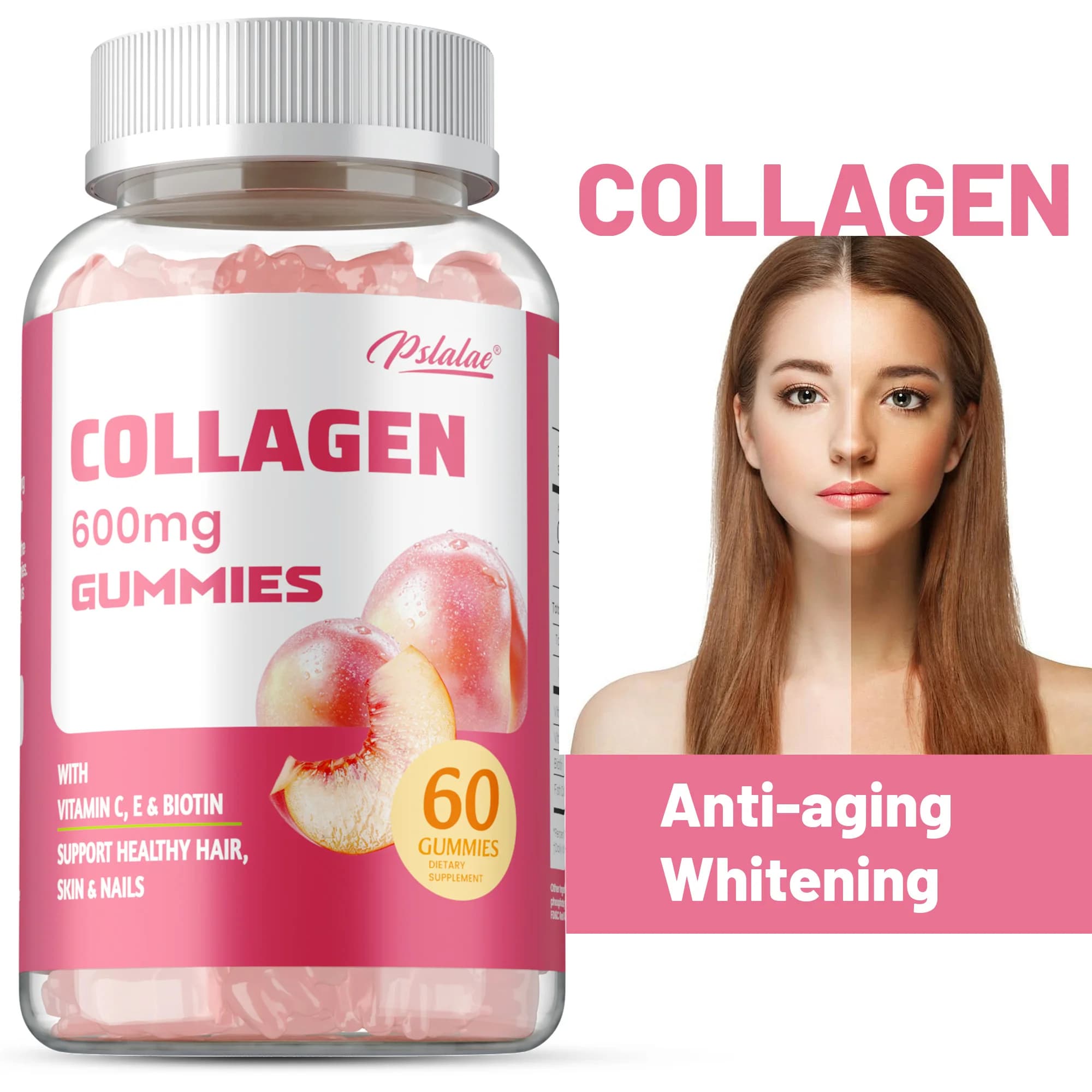Collagen gumella 600 mg - Promotes collagen production, with vitamin C, zinc and biotin to help maintain healthy skin and hair