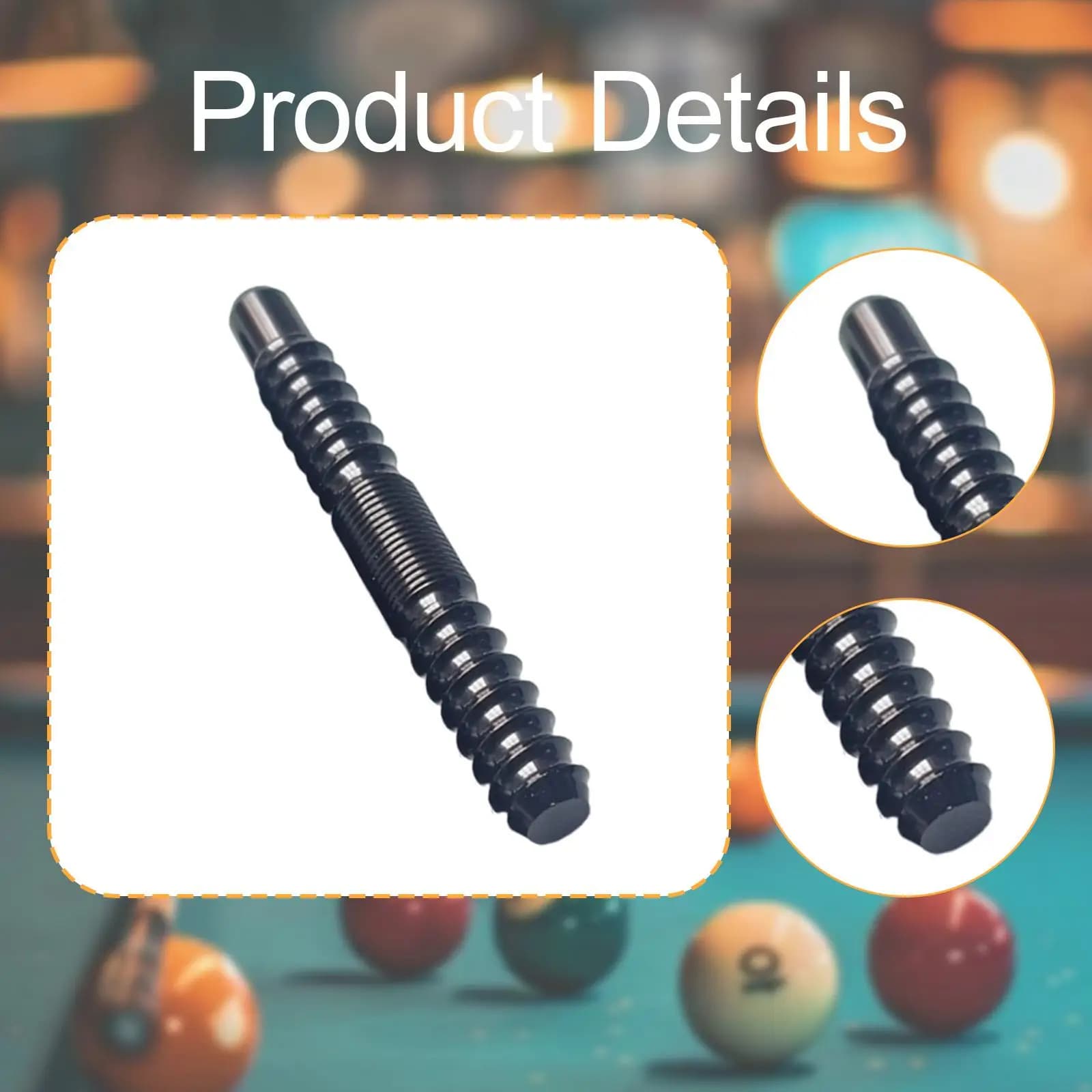 3/8 X 8 Thread Billiard Joint Pin Insert Extension Quick Lock Aluminum Alloy Replacement Part for Pool Cue