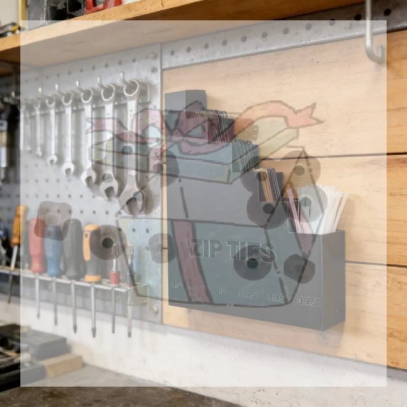 【CC】1Pcs Cable Tie Holder Multi-layer Wall Mount Zip Tie Organizer Rack For Garage Workshop Pegboard Tool Storage