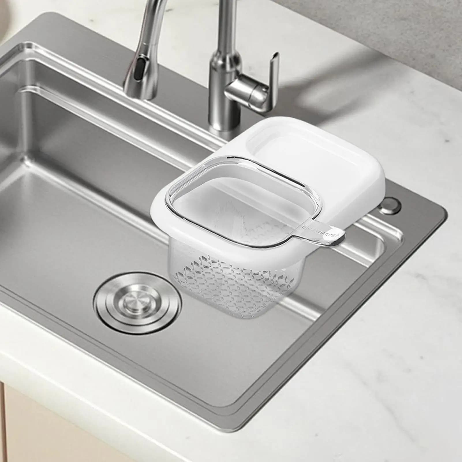 Cestello per lavello Scolapiatti a ventosa Cestello di scarico a maglia fine Filtro Accessori per lavello per la prevenzione degli intasamenti dei rifiuti Appartamento domestico