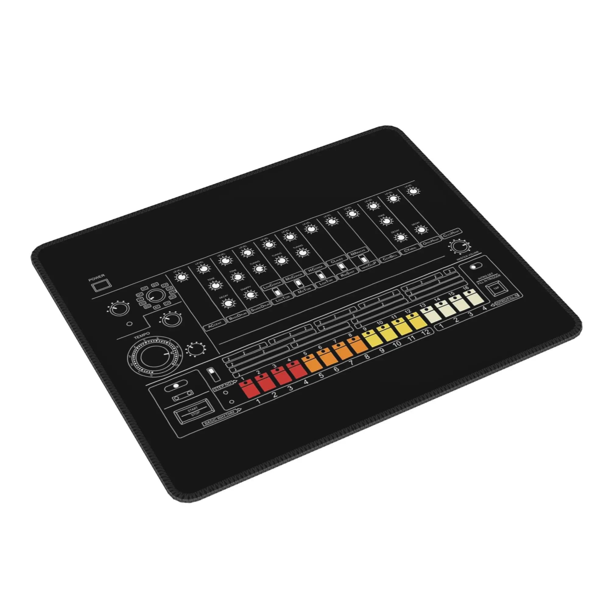 808 Batteria vintage per musicista elettronico Tappetino per mouse Tastiera per computer Tappetino per mouse Gamer PC Tappetino per scrivania portatile