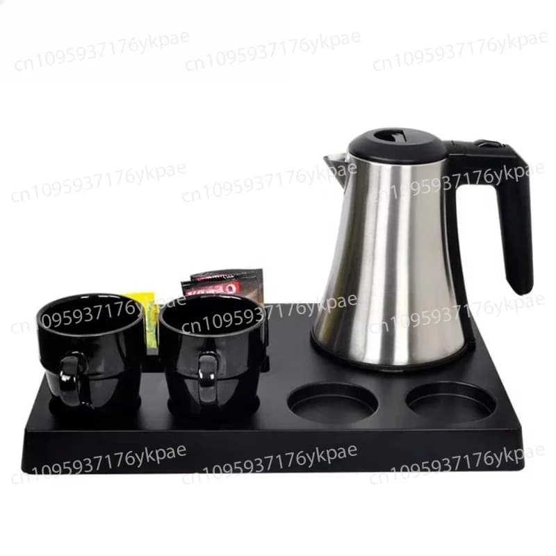 Portable Electric Kettle 0.8 Liters Hotel Kitchen Appliances Stainless Steel Trays Set Water Prepared Tea Coffee