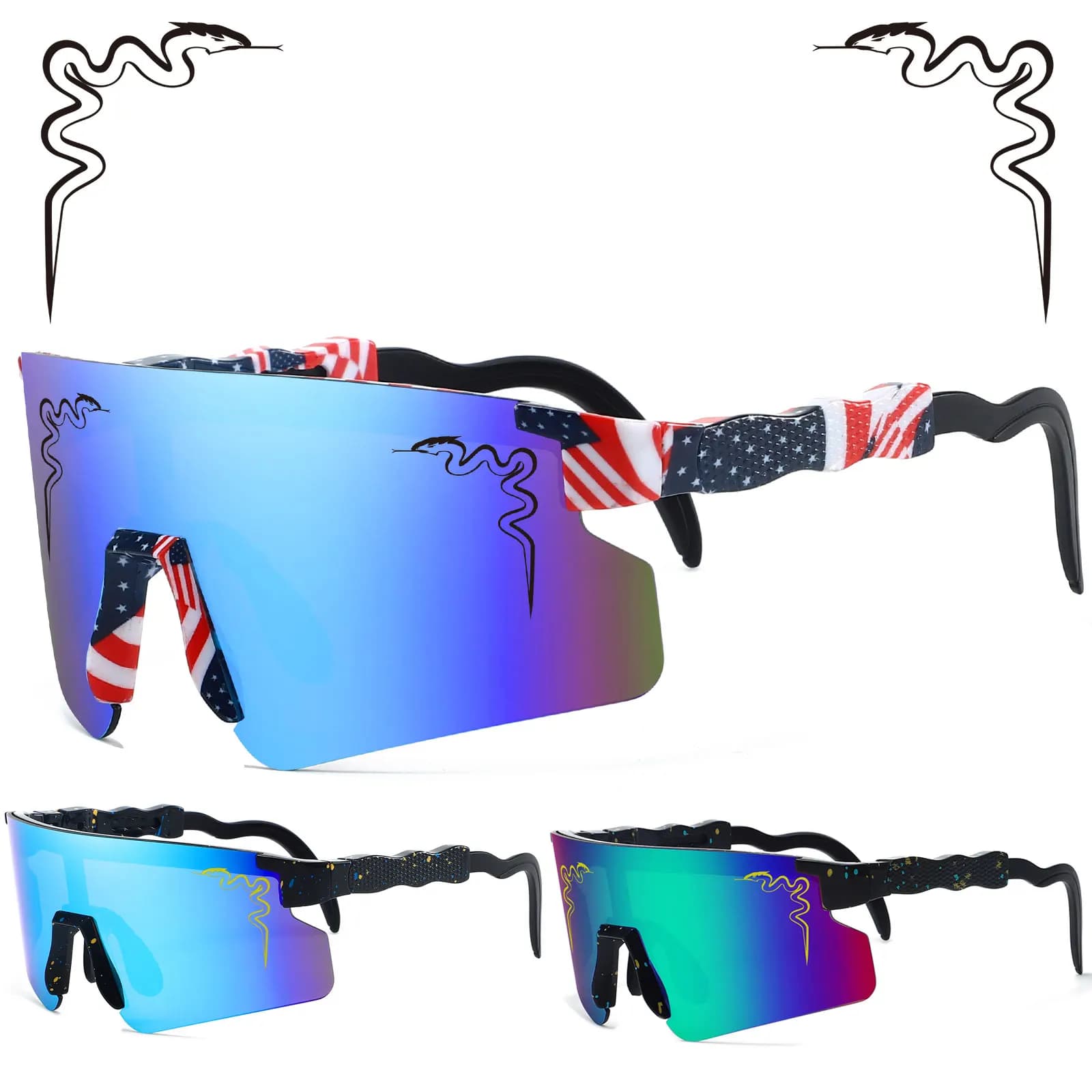 Occhiali da sole uomo donna UV400 occhiali da sole Baseball Sport all'aria aperta occhiali da ciclismo occhiali da bicicletta Mtb Bike