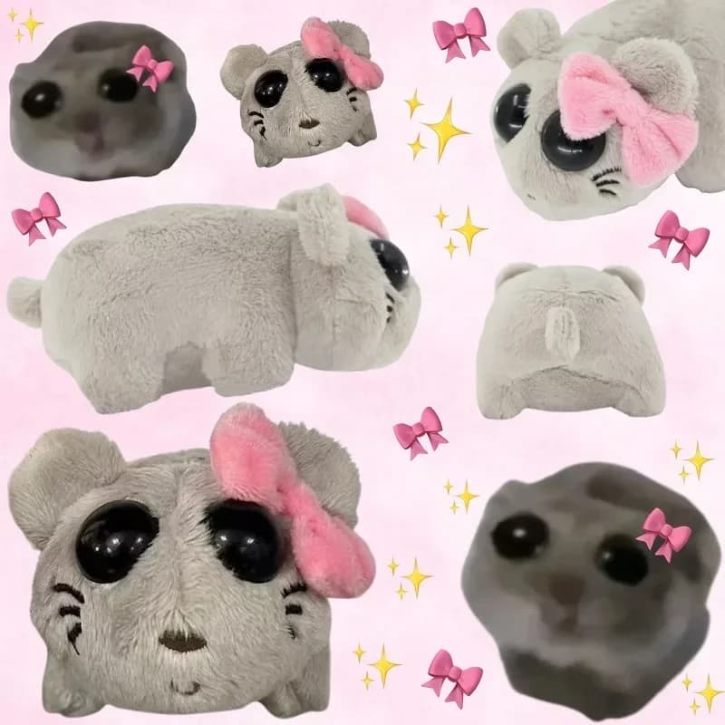 Simpatico criceto triste giocattoli di peluche simpatico animale giocattolo morbido criceto triste meme peluche animali di peluche per bambini ragazzi ragazze regali Birthda