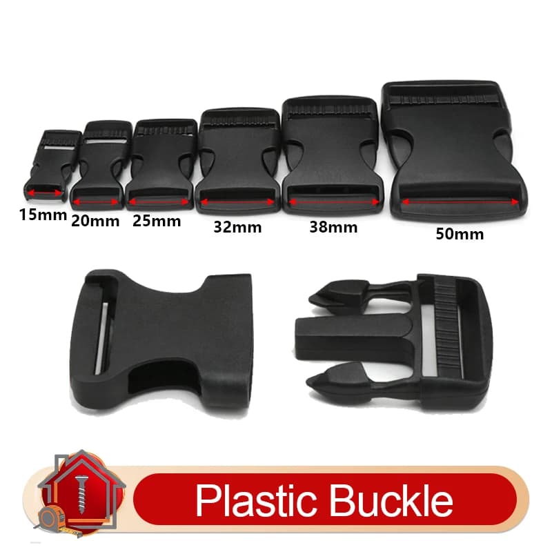 Confezione da 5/10 fibbie a sgancio laterale in plastica a doppia regolazione, 15-50 mm, accessori per cinghie e fettucce per zaini tattici Molle