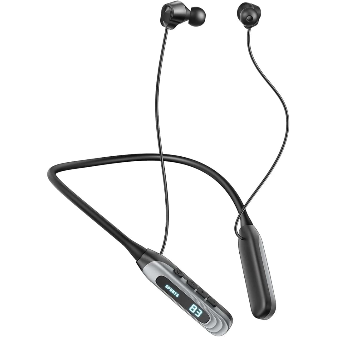 Auricolari wireless a forma di collare con design in-ear e microfono integrato; ultraleggeri e comodi da indossare; suono profondo.