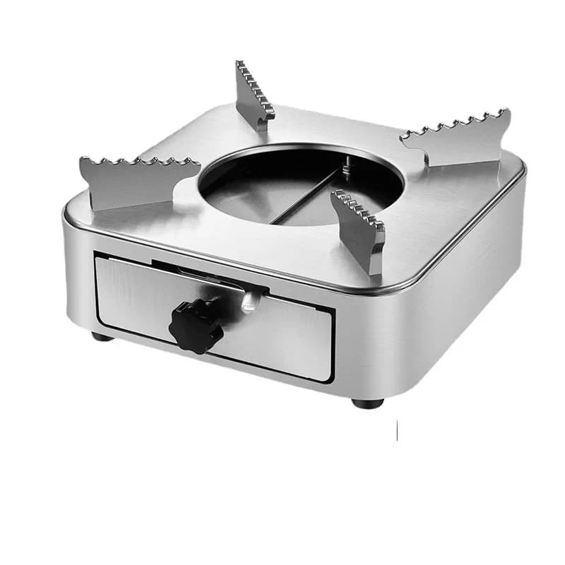 Stainless Steel Portable Brush - Solid/Liquid Combustible Burner for Camping, Hiking and Exterior Use