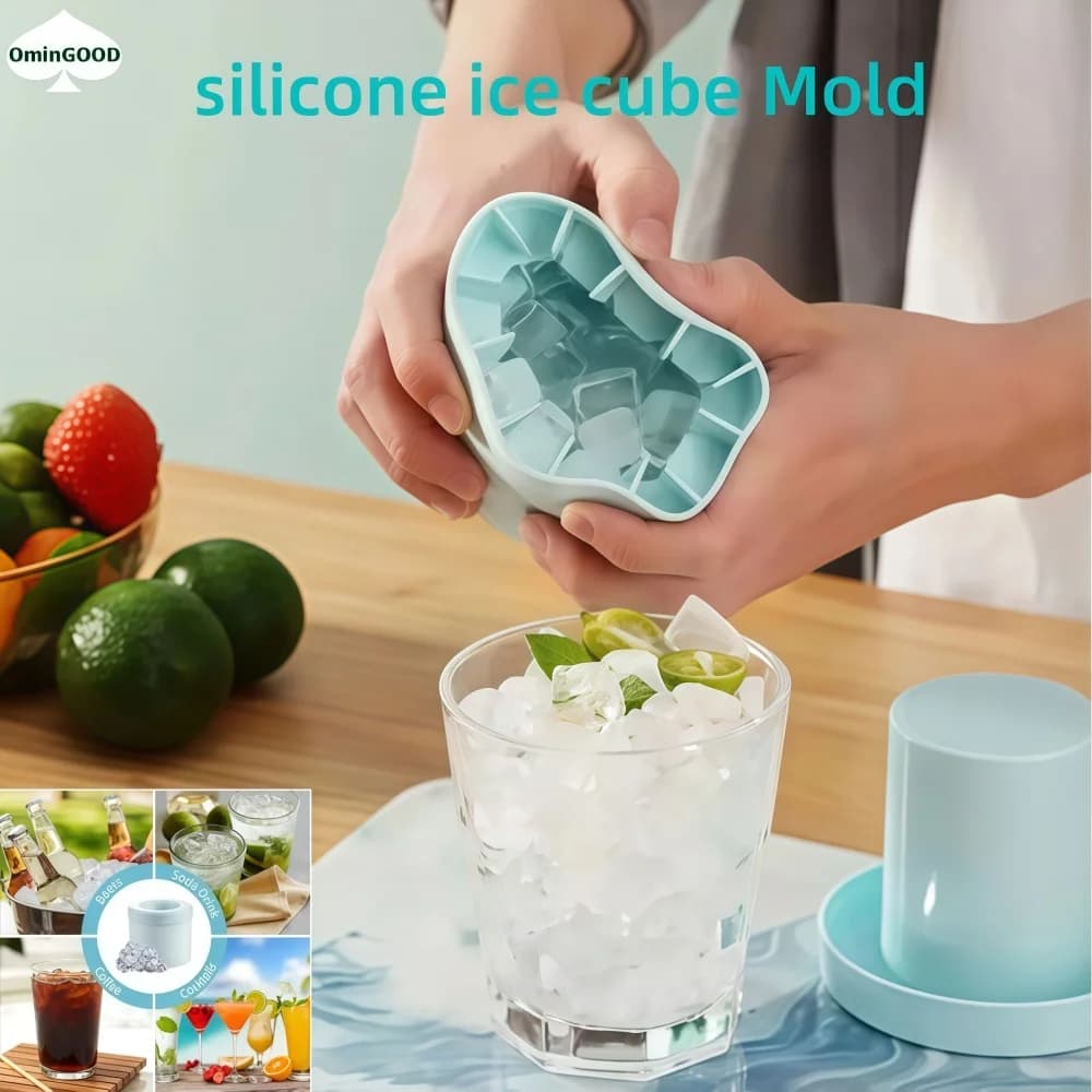 Stampo per tazza per secchiello per ghiaccio in silicone per uso alimentare per bar domestico Vassoio per cubetti di ghiaccio a congelamento rapido Creatore di birra per whisky con design creativo