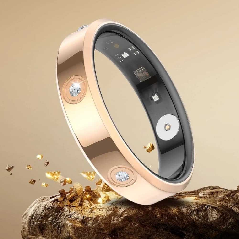 Anelli intelligenti da 6,3 mm Ossigeno nel sangue Pressione cardiaca Ciclo fisiologico Anello per esercizi per il sonno Gioielli squisiti IP68 Impermeabile
