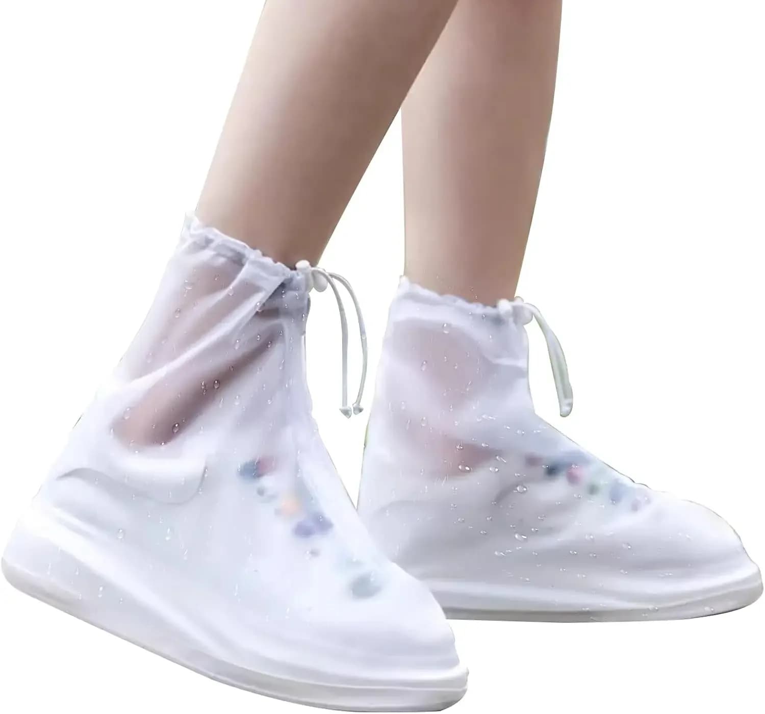 Transparent Waterproof Rain Boot Covers with Non-Slip Sole for Outdoor Activities