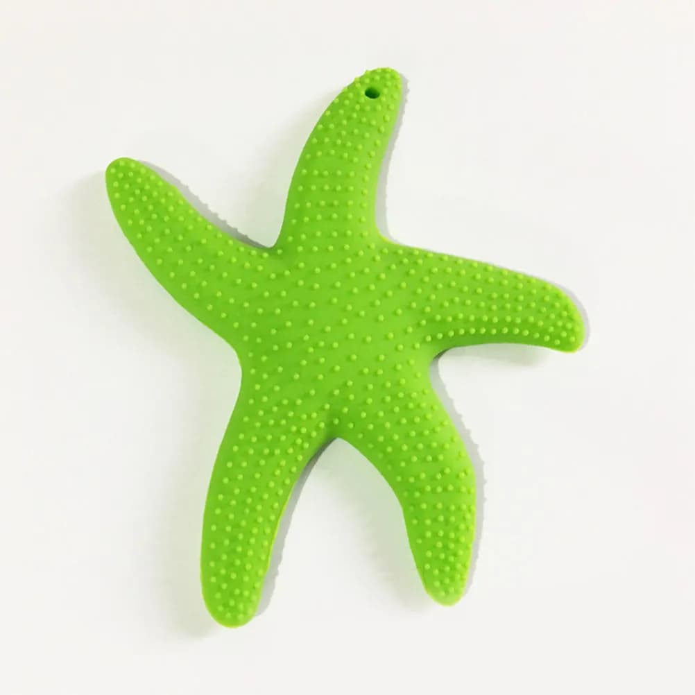 Massaggiagengive in silicone per neonati, senza BPA, lenitivo, per neonati e bambini piccoli, design a forma di cartone animato verde, lavabile in lavastoviglie