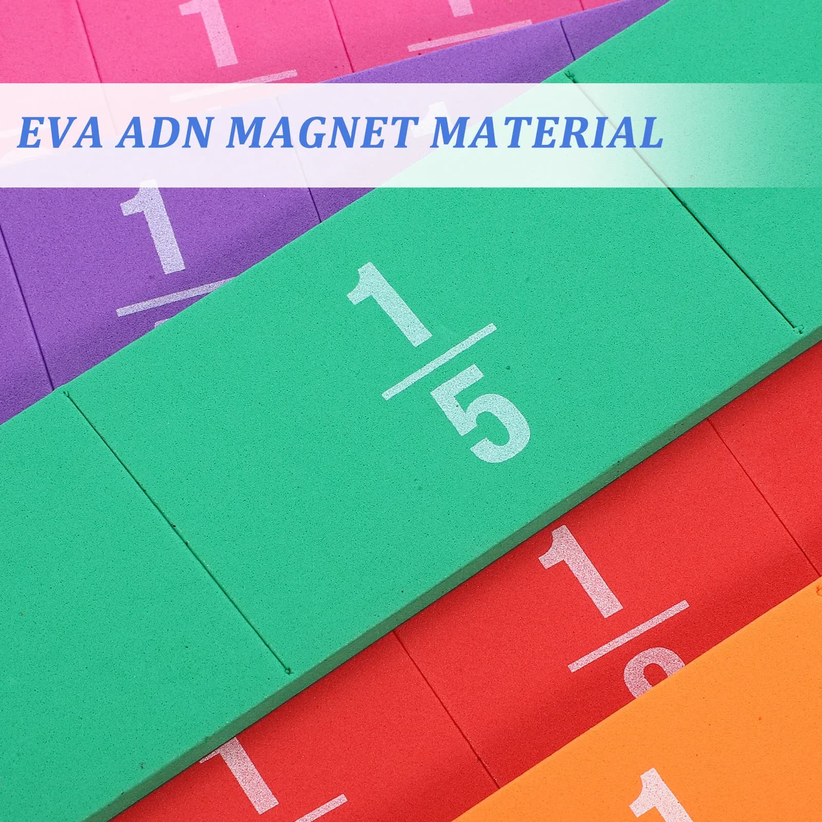 Set di Grandi Tessere Magnetiche per Frazioni, Ausilio Didattico Matematico per Scuole Elementari, per Lavagna Bianca e Nera