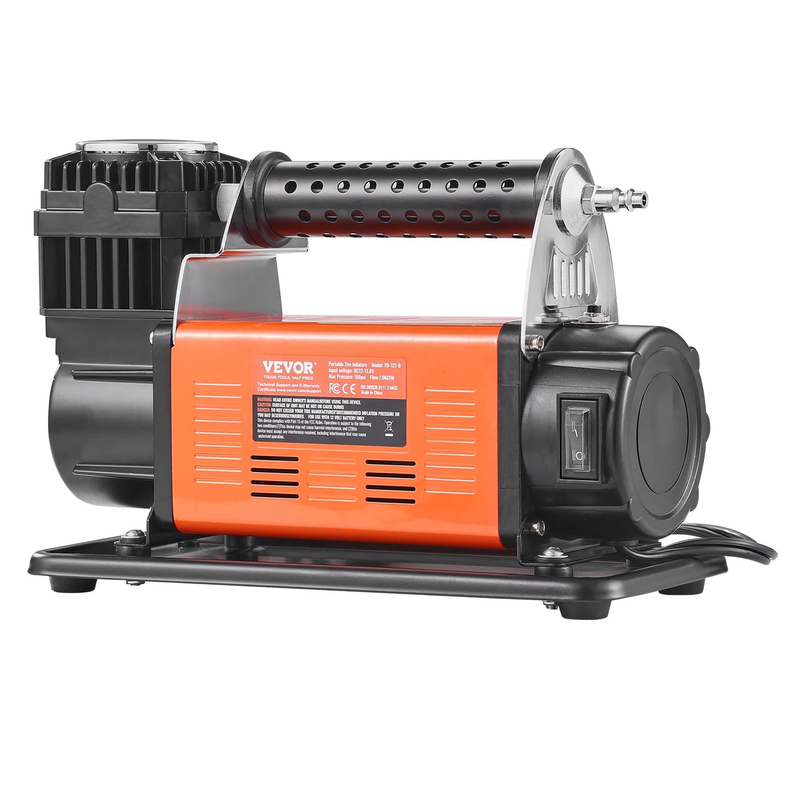 SucceBuy Compressore di gonfiaggio per pneumatici Compressore d'aria per carichi pesanti 6-10 CFM Pompa d'aria a doppio cilindro 150PSI con adattatori per auto camion
