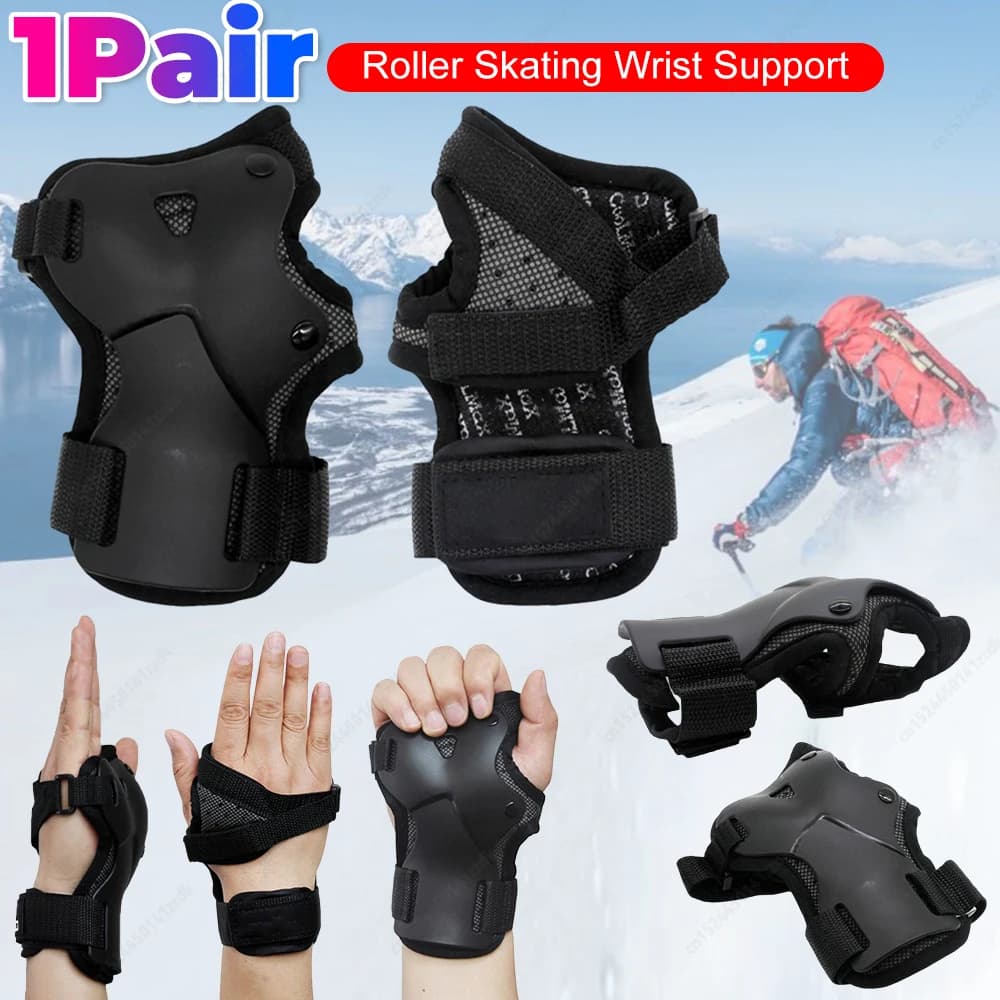 1pair Wrist Guard Absorption Wristsavers Brace Protective Gear Impact Resistance Roller Skating Wrist Support for Skateboarding