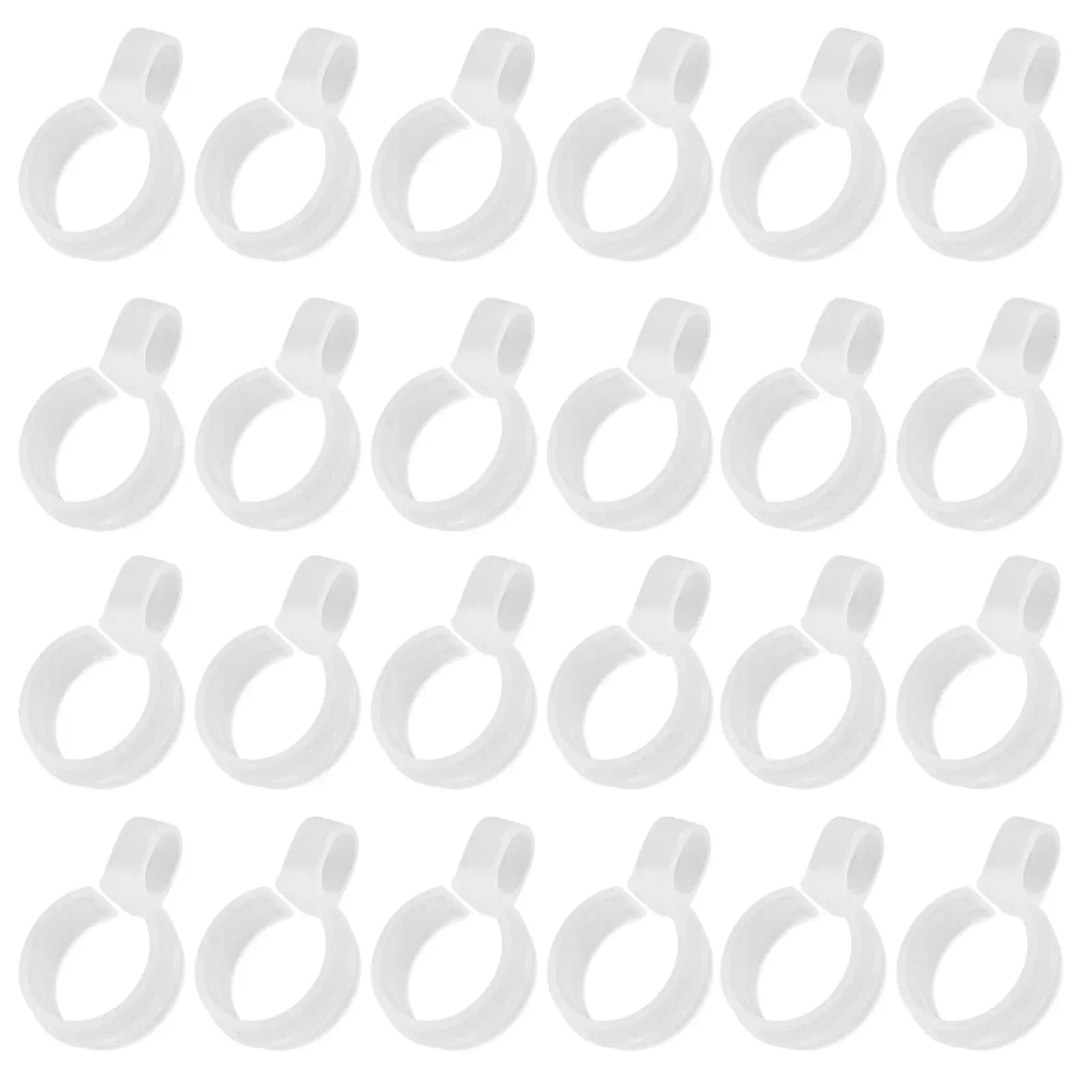60 Pcs Cloth Pipe Fixing Buckle Clothes Hanger Clip Embroidery Fabric Securing Clips Closet Rod Hanging Tool Rack Support Hooks