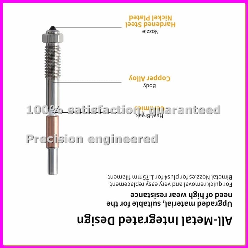 Doppio ugello in acciaio temprato con rivestimento metallico per stampante 3D QIDI Plus4, accessori e forniture per ufficio 0.8-ABVP