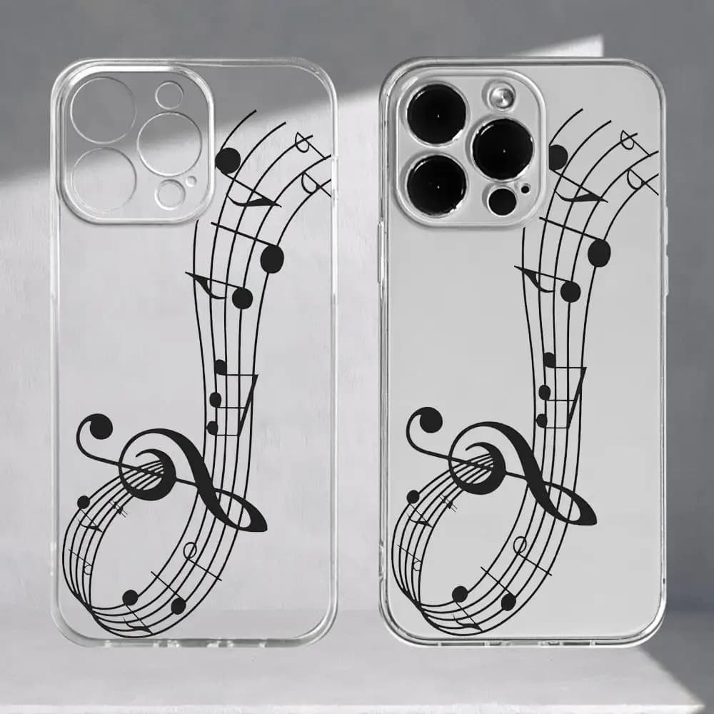 Custodia Morbida per iPhone con Motivo a Spartito Musicale per iPhone 17 Pro Max, 16 Pro, 15 Pro, 14, 13, 12, 11, XS, 14 Pro Max, 16 Plus, 14 Pro, 12 Pro