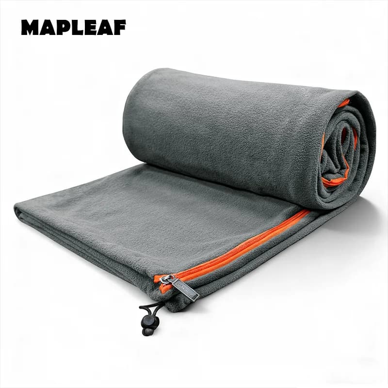 Fleece sleeping bag MAPLEAF, ultralight winter sleeping bag, warm sleeping bag lining, camping blanket for cold weather, travel blanket for tent