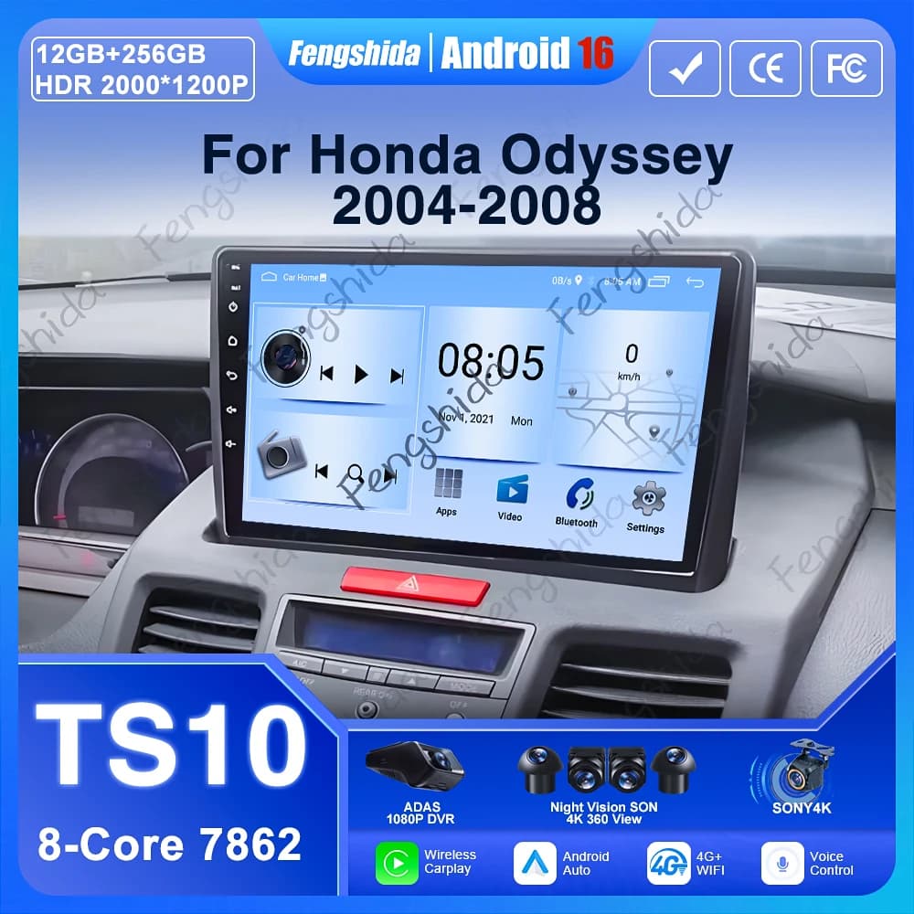 Autoradio Per Honda Odyssey 2004-2008 Smart Android 14 sistema radio lettore video schermo host Auto Radio GPS No 2din DVD 7862 CPU