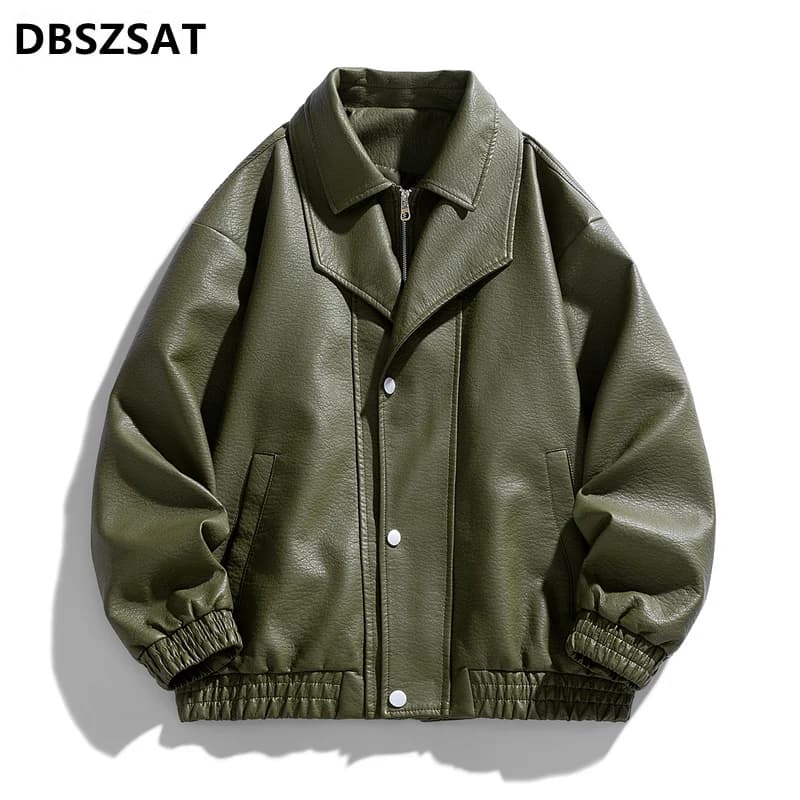 2027 Cappotto da abito giacche da uomo giacche da lavoro in pelle da uomo Pu Blazers nuovo stile coreano giacche in pelle di tendenza sottili e sottili