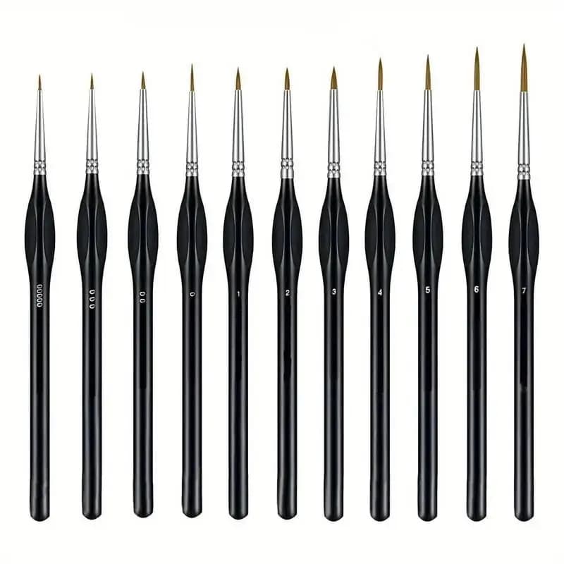 【B】Professional Miniature Paint Brushes Drybrush Micro Detail Paint Brush Set Small Fine Detail Brushes For Acrylic, Watercolor