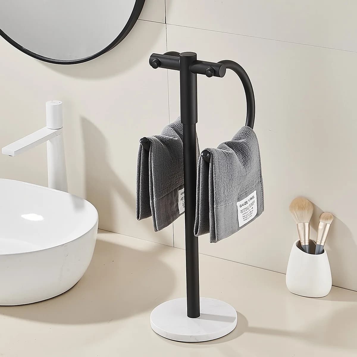 Portasciugamani verticale da bagno in acciaio inossidabile 304, portaoggetti da appoggio, portasciugamani da cucina, anello circolare