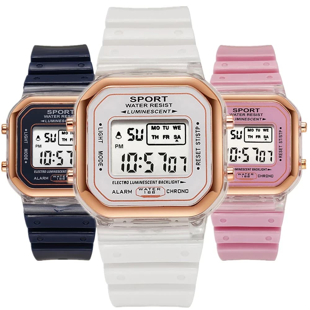 Fashion Brand Electronic Watch Candy Multicolor LED Women's Sports Watch Waterproof Wirstwatch Relay Gift Watch